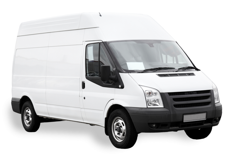 a van parked on the side of a road